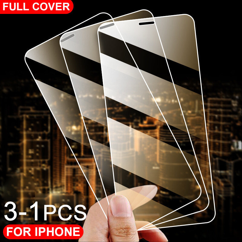 3-1Pcs Full Cover กระจกนิรภัยสำหรับ Apple iPhone Se 2020สำหรับ iPhone Se 2020 Se2020 es แก้วป้องกันฟิล์ม
