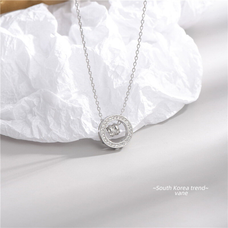 Sodrov ciondolo collana in argento Sterling 925 per donna collana rotonda in stile coreano creatività collana in argento 925 gioielli in argento