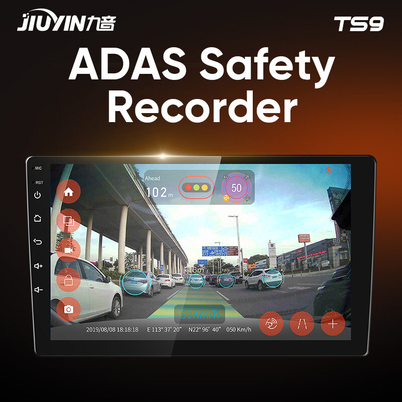 Jiuyin-Android AHDビューカメラ ADASセーフティレコーダー QLED量子ドットスクリーンスマートニューワード マルチメディアビデオプレーヤー,カーラジオ,2ディン,GPSナビゲーション,DVDなし,3 sl ...