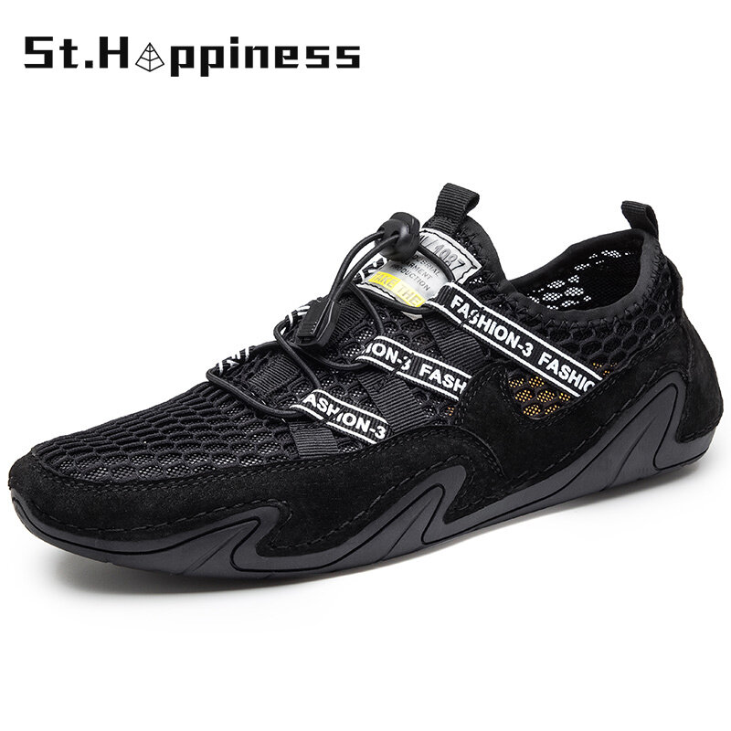2021 Summer New Fashion Men's Handmade Casual Shoes Breathable Mesh Flat Shoes Comfortable Driving Octopus Shoes Large Size