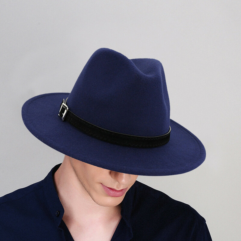 Fedora chapéu feminino imitação de lã inverno feminino chapéus de feltro masculino moda preto chapéu de jazz fedoras chapeau sombrero mujer 2020