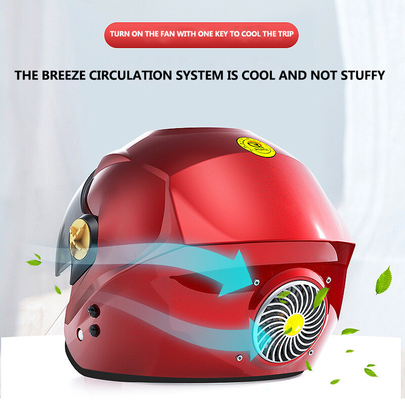 Motorcycle Helmet Smart Bluetooth Compatible Off-road Helmets Bike Vintage Style Electric Car And Motocross Fan Solar Charging