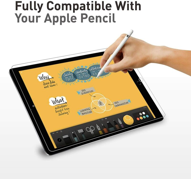 2 Buah Penutup Pelindung Layar Kaca Tempered Tablet untuk Apple IPad 8/iPad 7 Film Pelindung Cakupan Penuh Anti-Gores