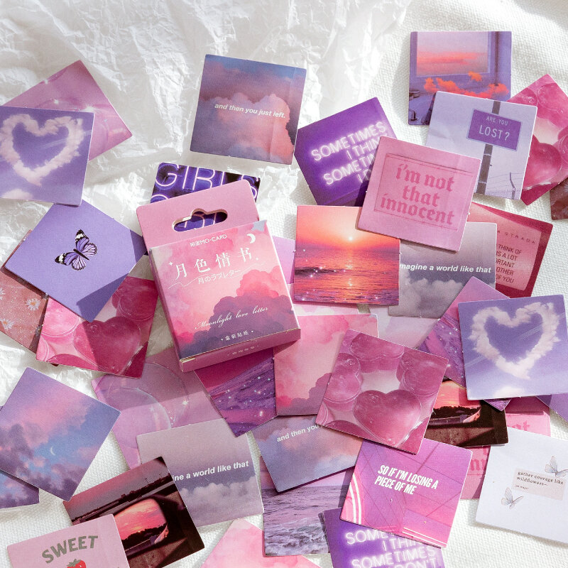 46 pz/pacco luna lettera d'amore serie adesivi decorativi Scrapbooking Stick etichetta diario studente cartoleria Album adesivi regali