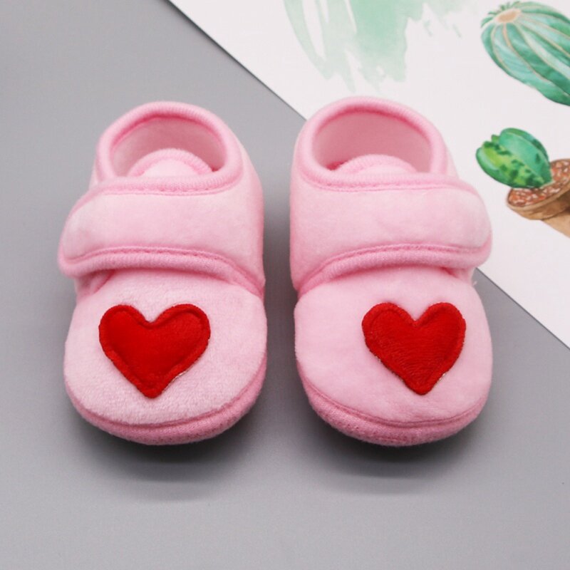Baby Heart Printing Solid Color Casual Shoes Cotton Shoes Baby Toddler Shoes  Born Shoes New