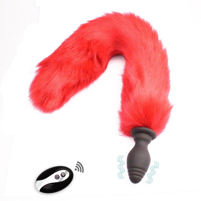 10 freqüência raposa cauda anal plug vibrador controle remoto ânus dilatador brinquedos sexuais para casais vibratório butt plug adulto jogo cosplay