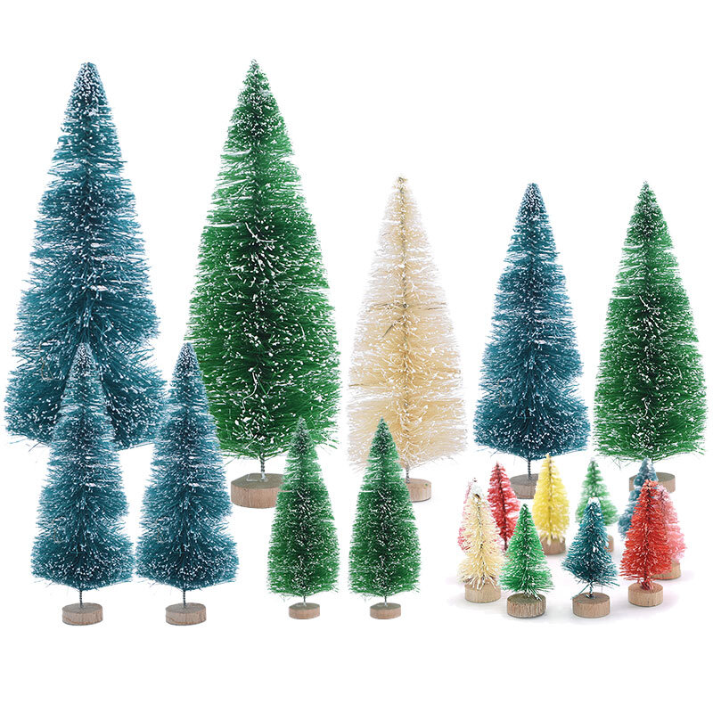 Multicolore Bianco Verde Artificiale Mini Albero Di Natale Per Bambini FAI DA TE In Legno di Natale Albero Di Natale In Miniatura Decorazione Albero di Pino Tavolo