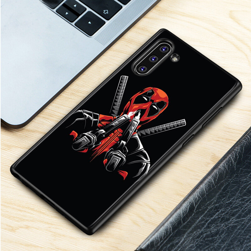 Coque de téléphone Marvel Deadpool, étui noir résistant aux chocs pour Samsung Galaxy S21 S20 FE Ultra Lite S10 5G S10E S9 S8 Plus