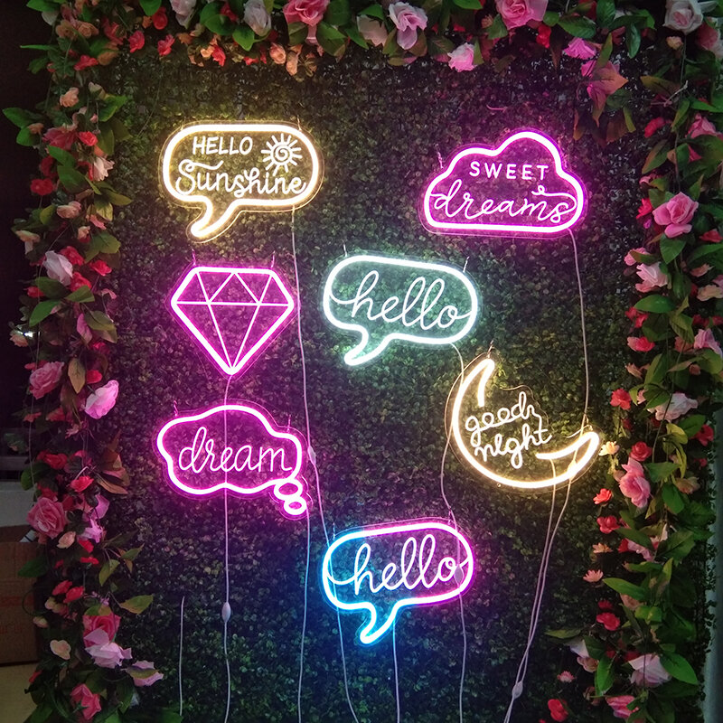 Happy Birthday Led Neon Sgn Light Custom For Party Room Festival Atmosphere Decor Acrylic Visual Art  Club Wall Hanging Flex