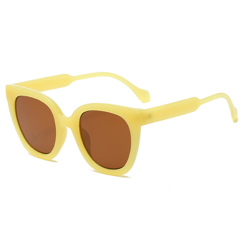 Grande quadro marrom óculos de sol para mulheres de luxo marca tendência gradiente óculos de sol feminino senhora redonda proteção solar motorista eyewear