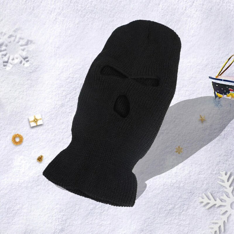 전체 얼굴 커버 3 3 홀 Balaclava 니트 모자 육군 전술 CS 겨울 스키 사이클링 비니 모자 스카프 따뜻한 얼굴 마스크