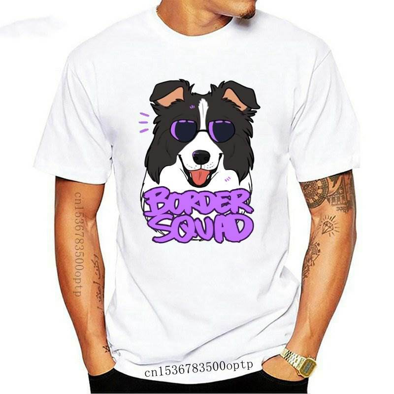 Camiseta nova da raça do cão do collie da borda camiseta 2021est da forma camiseta
