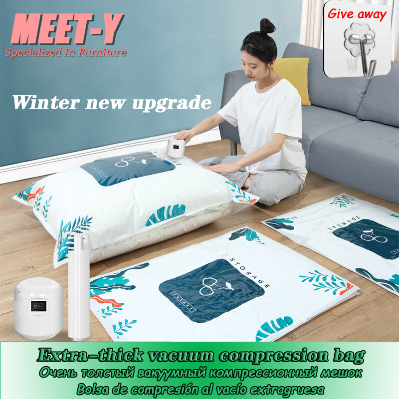 New 1 Piece Co2 Damp-proof Anti-Mould Thicken Vacuum Compression Bag Quilts Clothes StorageBag Travel Accessories Space Saver