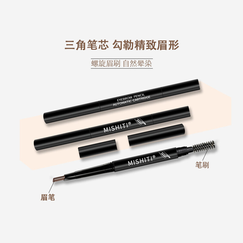 Dorpshipping caneta de sobrancelha natural, maquiagem de sobrancelha em cinco cores, marrom, preto e cinza