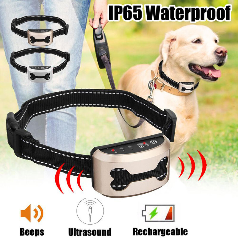 インテリジェントペット犬,充電式,胸部制御,防水,吠え防止犬用,インテリジェント,超音波トレーニング