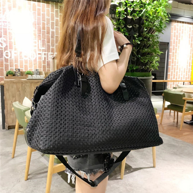 Travel Organizer Fashion Ladies Shoulder Bag Luxury Design Nylon Mesh Tote Bag Large Capacity Removable Storage Bag