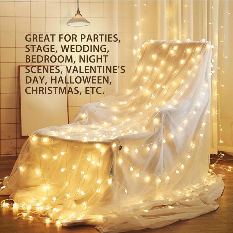 Ac 110v/220v 10m quente bola branca 100 led string luz festa de casamento fada natal luz com eua/ue plug iluminação do feriado