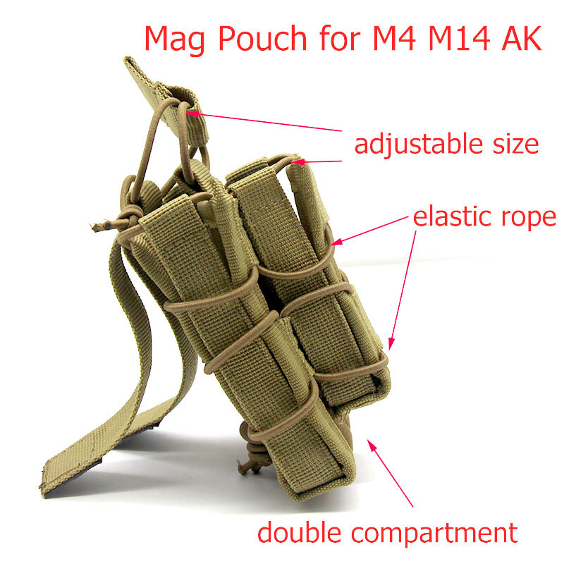 مجلة Airsoft الحقيبة العسكرية التكتيكية مول للبندقية M4 / M14 / AK /G3 الصيد كرات الطلاء مجلة كيس مزموم