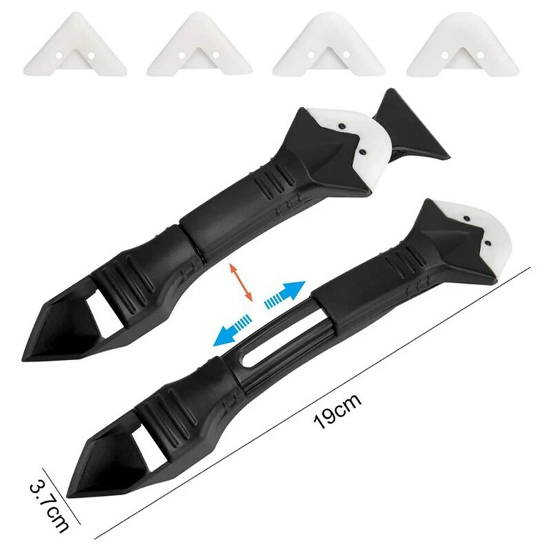 Rascador de plástico para uso en el hogar, Kit de herramientas 3 en 1 para quitar pegamento de vidrio, pala de ángulo muerto, cuchillo y sellador, nuevo