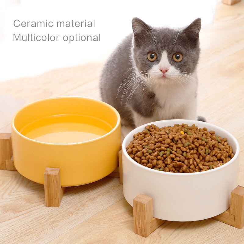 NEW TY Ceramic Double Cat Bowl Dog Bowl Pet Feeding Water Bowl Cat Puppy Feeder Product Supplies Pet Food And Water Bowls For