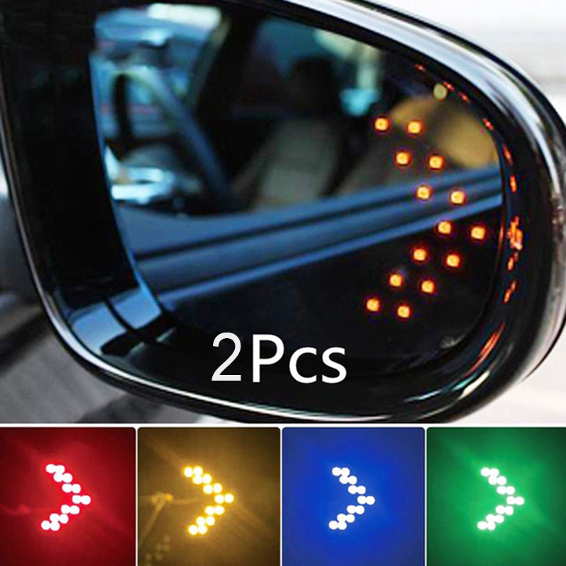 2 قطعة LED أضواء سيارة مرآة الرؤية الخلفية السهم مصباح لوح منتجات السيارات مرآة مؤشر بدوره إشارة لمبة سيارة مرآة الرؤية الخلفية ضوء