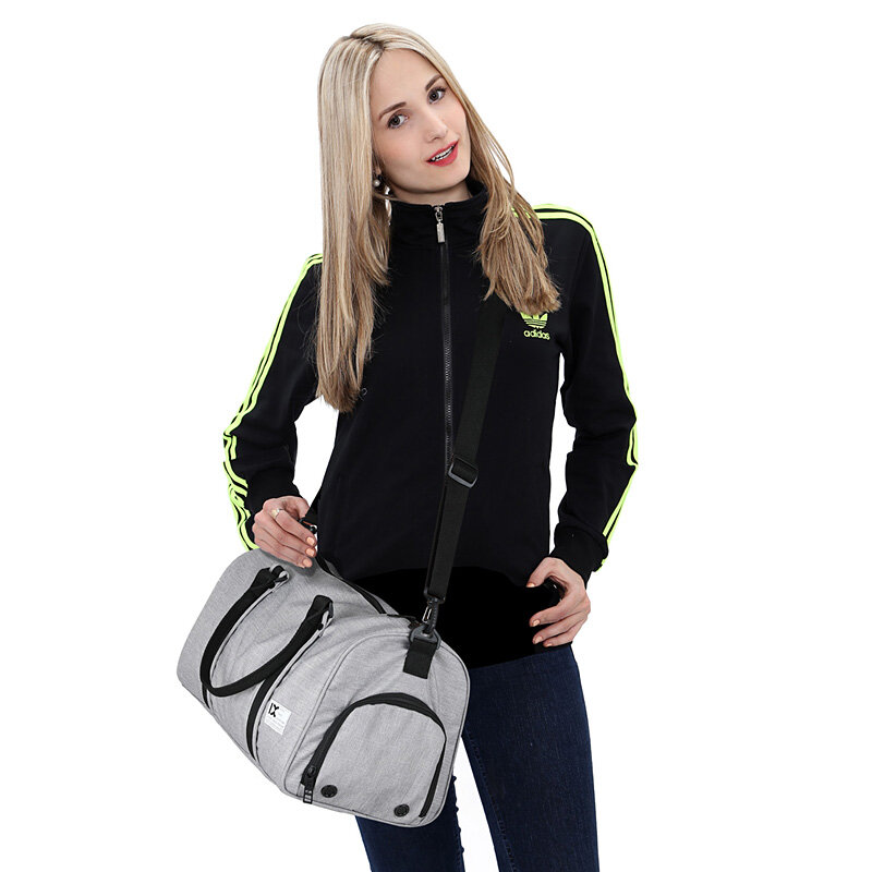 男性と女性のためのナイロンジムバッグ,防水ショルダーストラップ付きトラベルバッグ