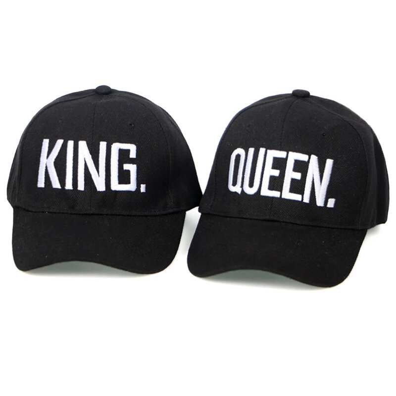 Gorras de béisbol con bordado de KING QUEEN para hombre y mujer, sombrero con visera, Snapback, Hip Hop, plano
