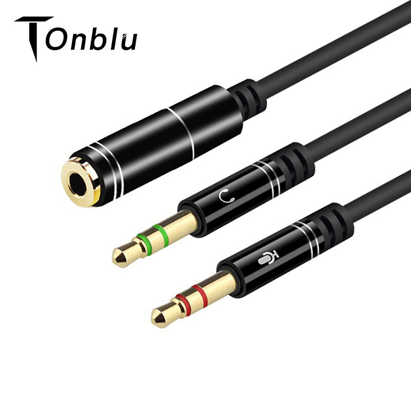 2RCA to 3.5 Microphone Aux Cable For Laptop Headphone 1 Male 2 Famle Audio Cable Combo Extension Mobile Audio Adapter Splitter