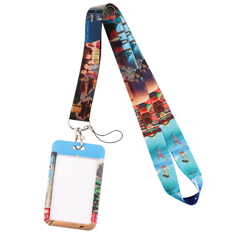 ER1616 Anime Girl Creative Lanyard Card Holder Student Hanging Neck Mobile Phone Lanyard Badge Subway Access Card Holder