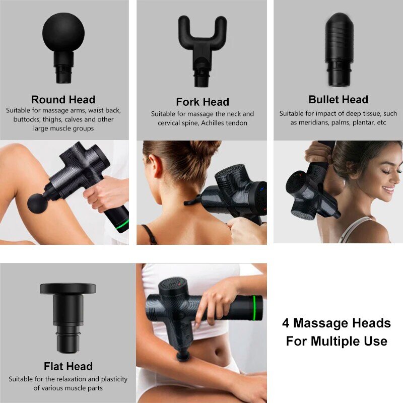 Pistola de masaje de alta frecuencia, herramientas para terapia de fisioterapia eléctrica, masajeador corporal de espalda, aumento del dolor muscular, alivia el ejercicio corporal