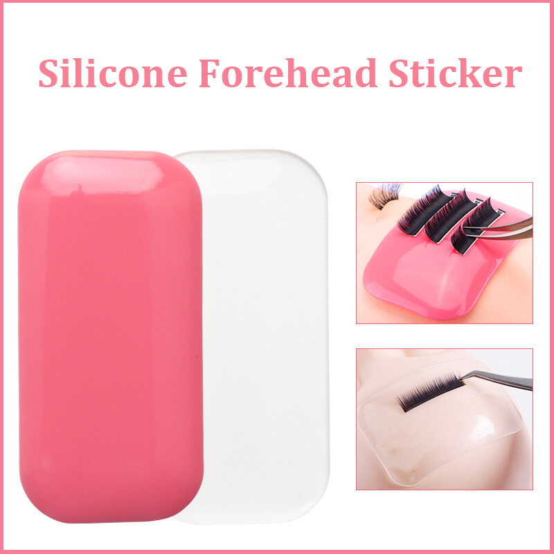 2 Pcs Silicone Forehead Sticker Pad Planting Graft Eyelashes Extension Glue Tray Stand Pallet Pad Lash Holder Tool