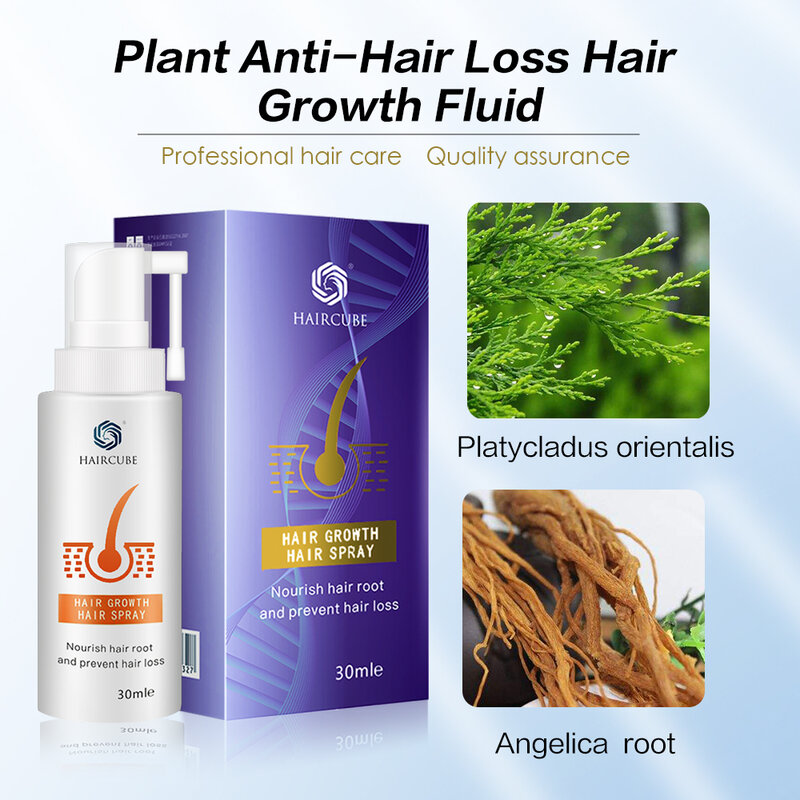 HAIRCUBE Hair Growth Products Plant Anti Hair Loss Essence Repair Damaged Hair Root Effective Hair Regrowth Spray for Men/Women