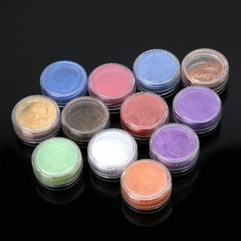 12 Box Slime Dye Powder Mica Pearl Pigment Colorants Soap Candle Resin Jewelry