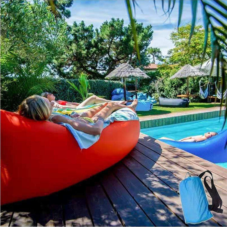 ผู้ใหญ่ Beach Lounge เก้าอี้พับได้อย่างรวดเร็ว Camp Dwaterproof ถุงนอน Water Inflatable โซฟากระเป๋า Lazy Camping Sleeping Air Bed