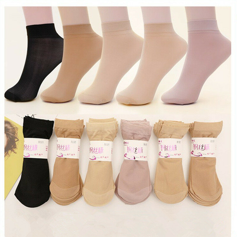 Hot Sale 10 Pairs of Transparent Socks High Quality Female Socks Summer Thin Silk Soft Short Socks Women Ankle Breathable