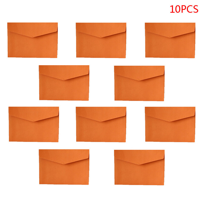 10Pcs Solid Color Kraft Paper Envelope Stationery Postcard Colorful Envelope Suitable for Various Occasions