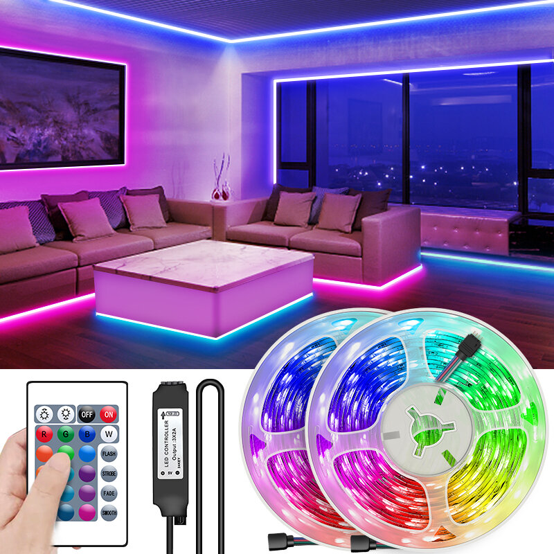 RGBWW LED Strip Light RGB 5050 SMD 2835 Flexible Ribbon fita led light strip RGB 5M 10M 15M Tape Diode