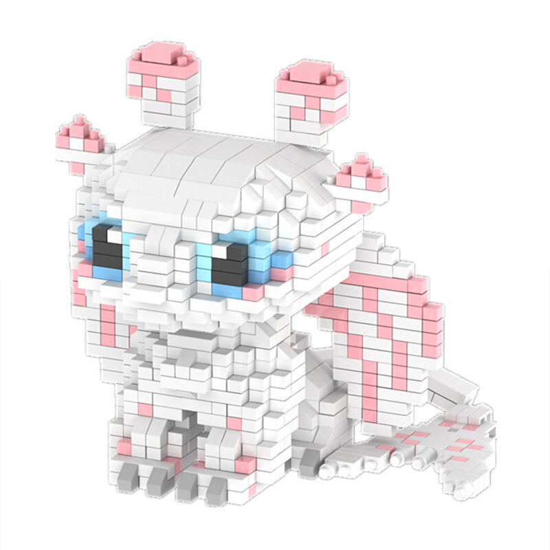 Preto branco dragão diamante partículas blocos de construção montagem brinquedos educativos presentes das crianças anime modelo para crianças presente