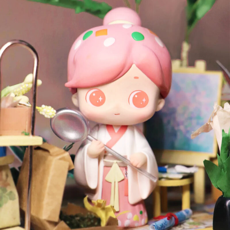 Scatola cieca giocattoli originali Lucky Kim Cherry serie Anime figura 11 stile casuale Kawaii sorpresa modello indite bambole 9 pz/set