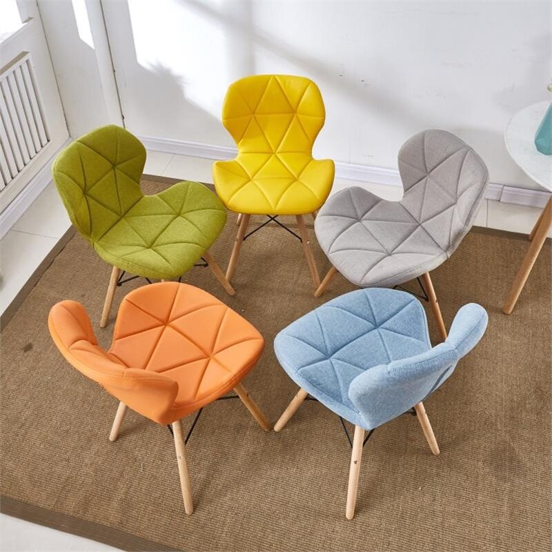 Sillas de comedor de estilo nórdico para el hogar, sillón con diseño de mariposa, estilo Retro americano, para estudio y sala de estar