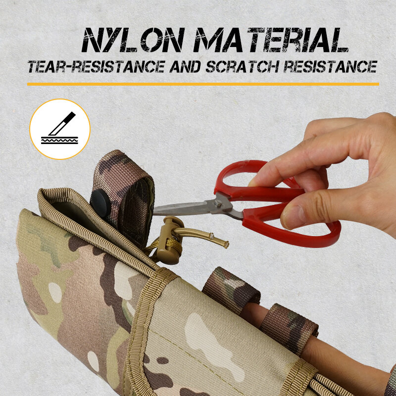 Bolsa de almacenamiento portátil plegable Multicam, bolsa militar con cordón, funda para encendedor Molle, Army Airsoft Gear Wargame