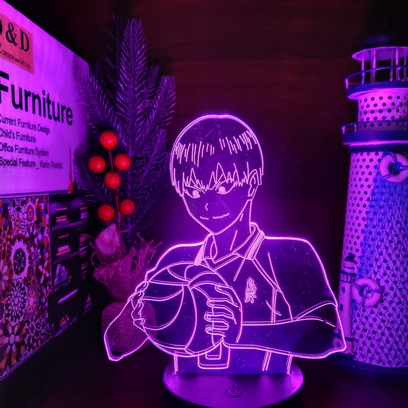 Haikyuu kageyama tobio 3D Led ANIME LAMP Nightlights Color Changing lampara For Christmas Gift