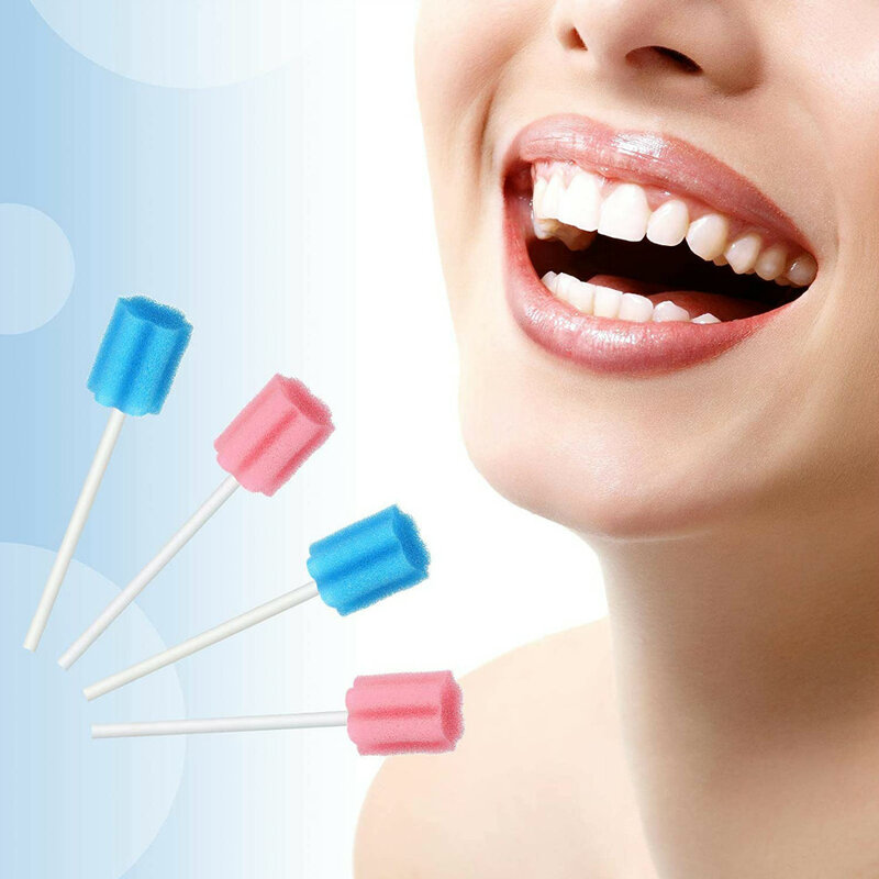 100 Pieces Oral Swabs Disposable Mouth Swabs Sponge Dental Swabsticks Unflavored for Mouth Cleaning Oral Care Health