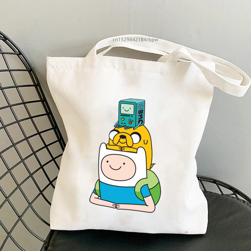 Shopping Casual borsa per ragazze Adventure Time Harajuku Manga borse borse a tracolla donna elegante borsa di tela