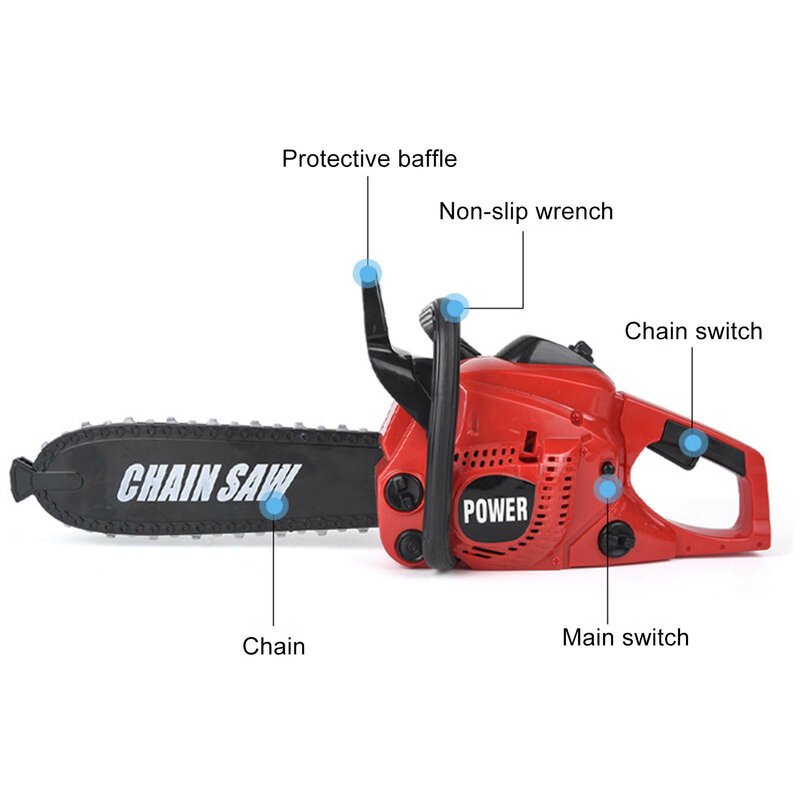 Kids Electric Chainsaw Toy Simulation Plastic Rotating Chainsaw Realistic Saw Sound Power House Garden Tool Pretend Play Toys