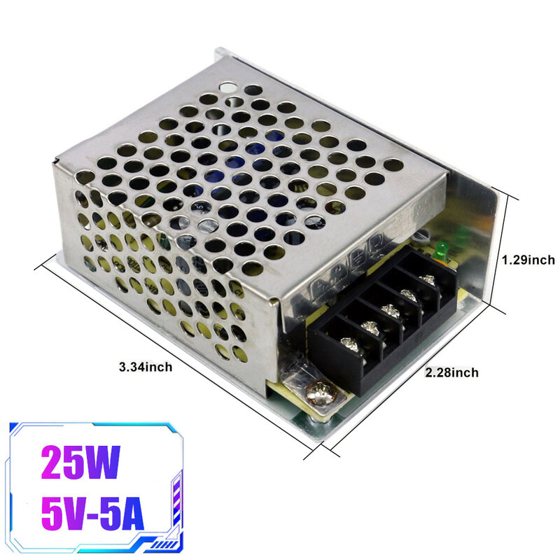 S-25-5 DC 5V 5A 25W Switching Power Supply Lighting Transformer For LED Strip Light Switching Power Adapter Driver Tools
