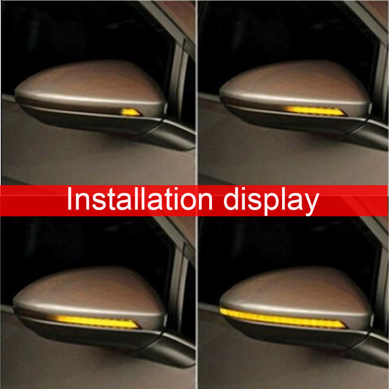 2Pcs กระจกมองหลังรถยนต์กระจกตัวบ่งชี้โคมไฟลำแสง Strip ไหลเปิดสัญญาณไฟรถจักรยานยนต์ Flowing LED Light สำหรั...