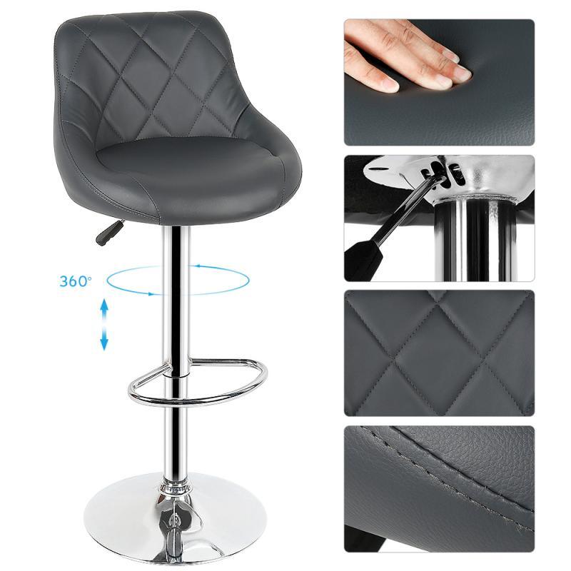 2PCS/Set Kitchen Leather Bar Chair Stools Swivel Bar Height Adjustable Modern Home Pneumatic Leisure Hand Hold Bar Chairs HWC