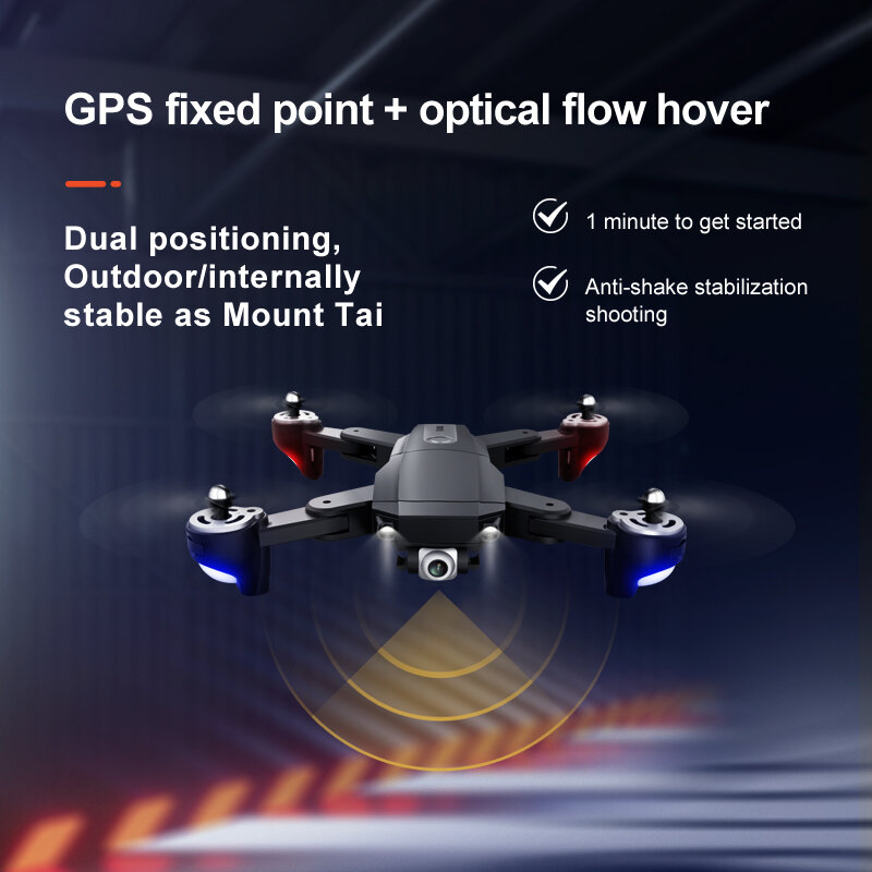 RC profesjonalne 4K Dron GPS z WIFI szeroki kąt kamera HD FPV Quadcopter wyścigi Dron składany zabawka-helikopter RC drone