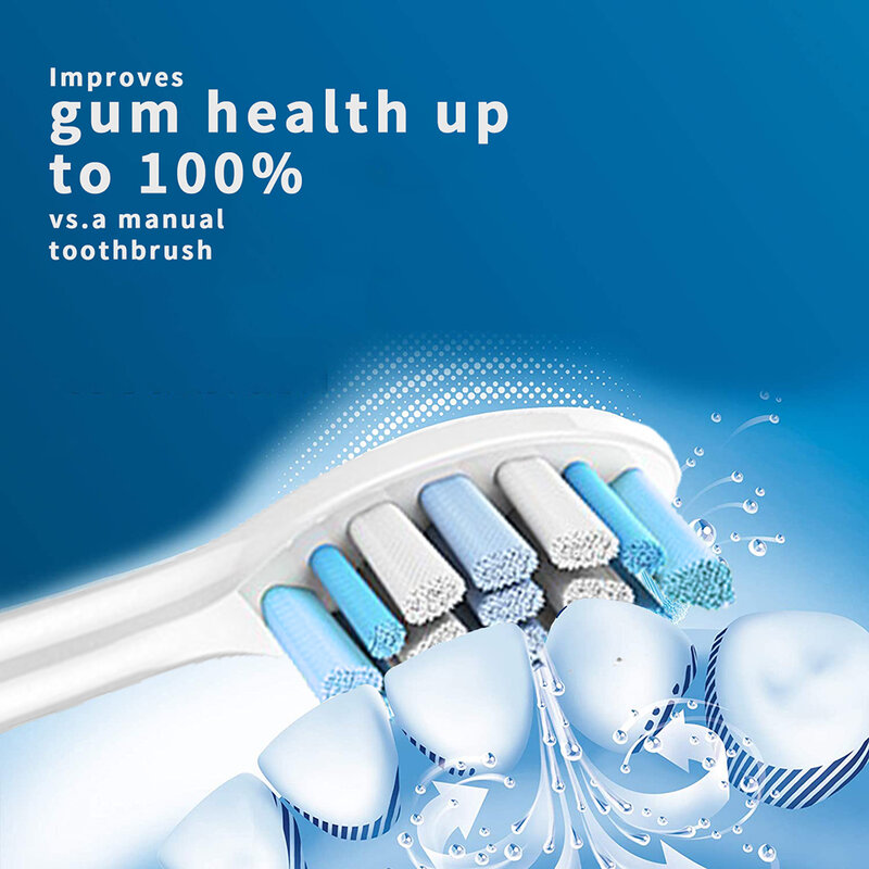 Cabeça de escova de dentes compatível com philips sonicare, hx9033/65 hx6066/70, hx6064/65 e hx6013, hx6730